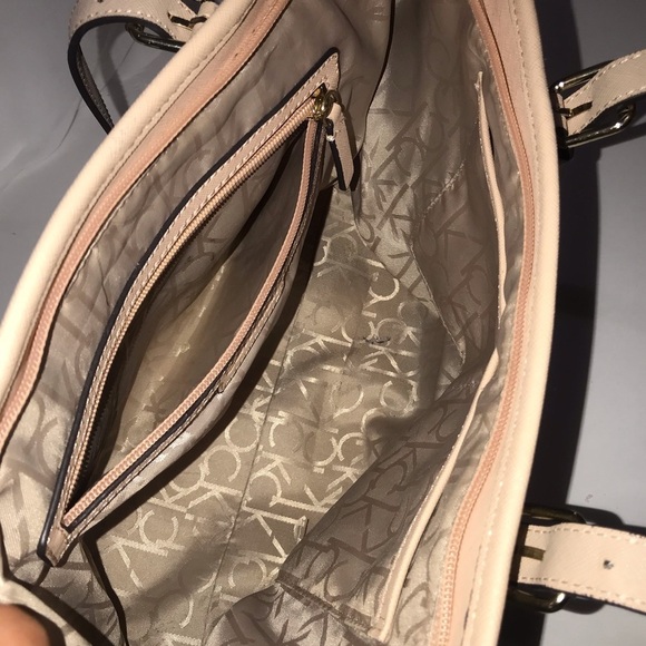 CALVIN KLEIN BLUSH MONOGRAM LOGO TOTE PURSE - Picture 3 of 12